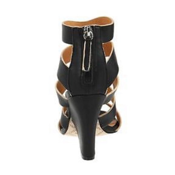 L.A.M.B. “Miranda” Strappy Black Wedge Heels 8 1/2 - EXCELLENT used condition!!! - Picture 4 of 7